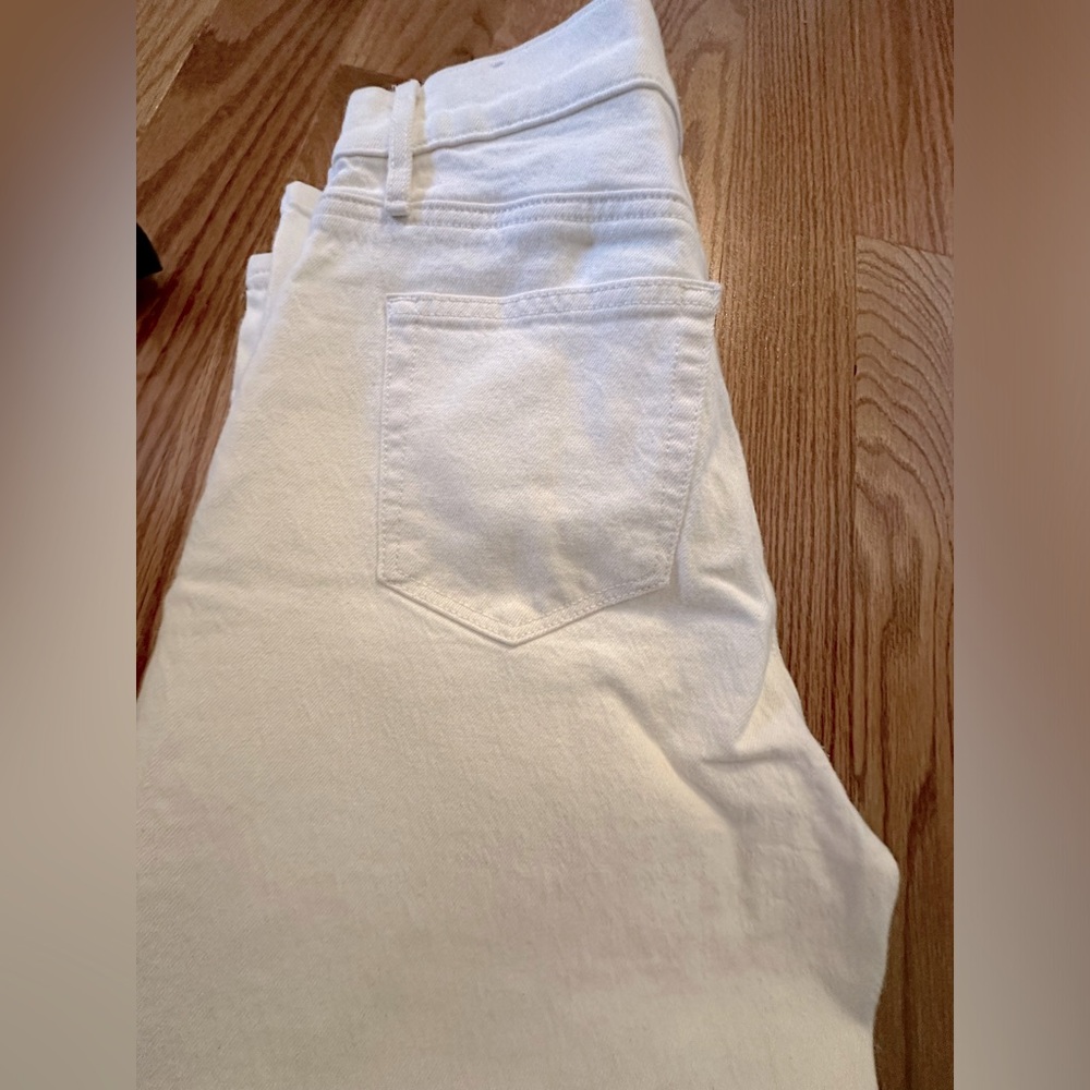 LOFT cropped high-waisted white jeans, Size 25 / 0